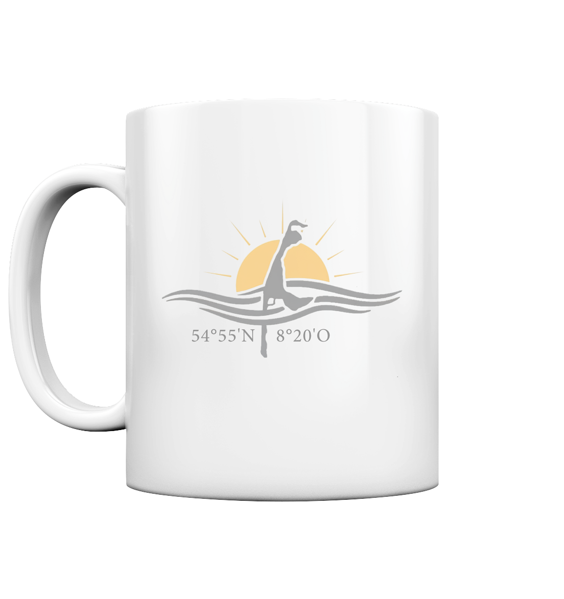 Sylt_Welle mit Koordinaten - Tasse glossy