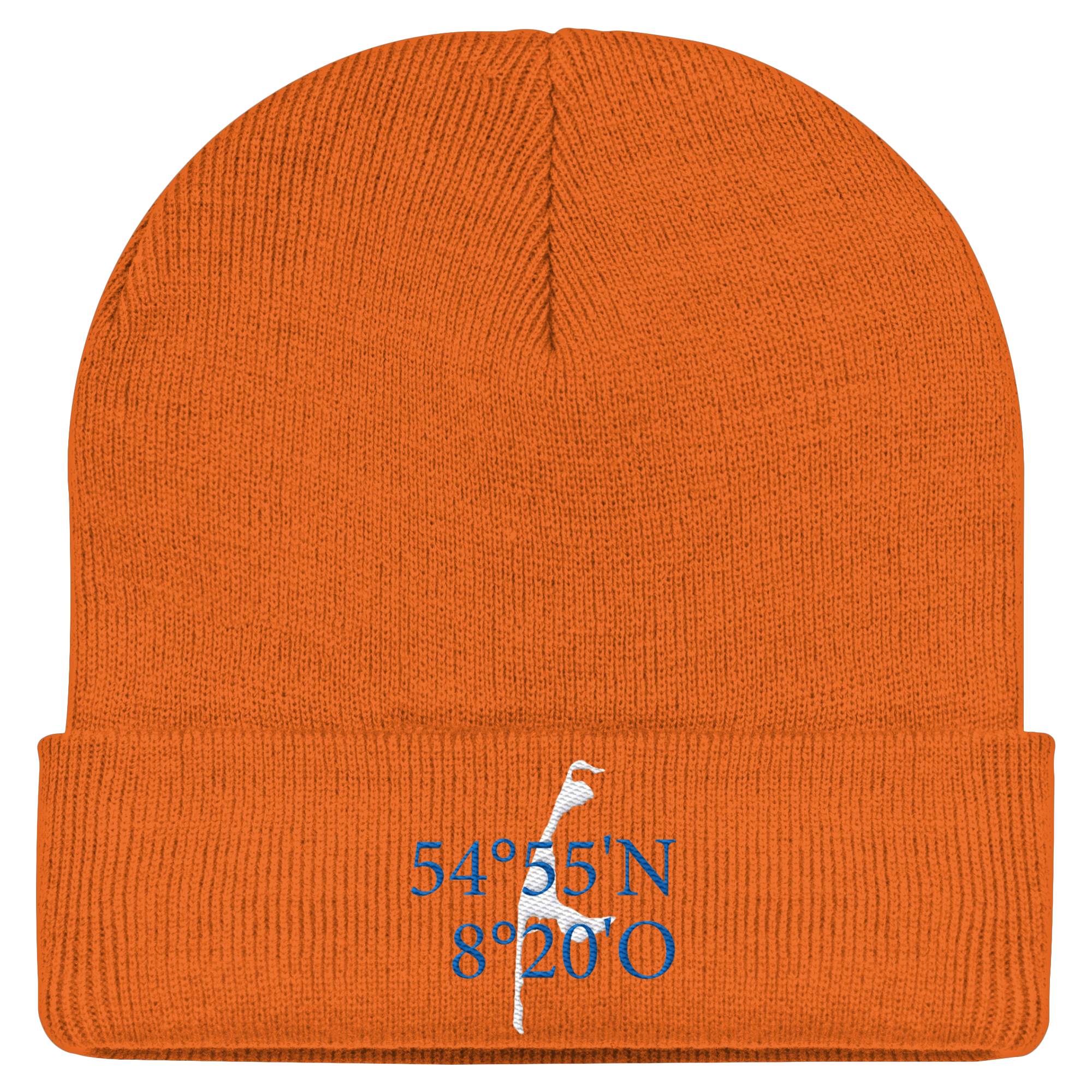 Sylt_Koordinate_blau_stick_mützen  - Classic Beanie