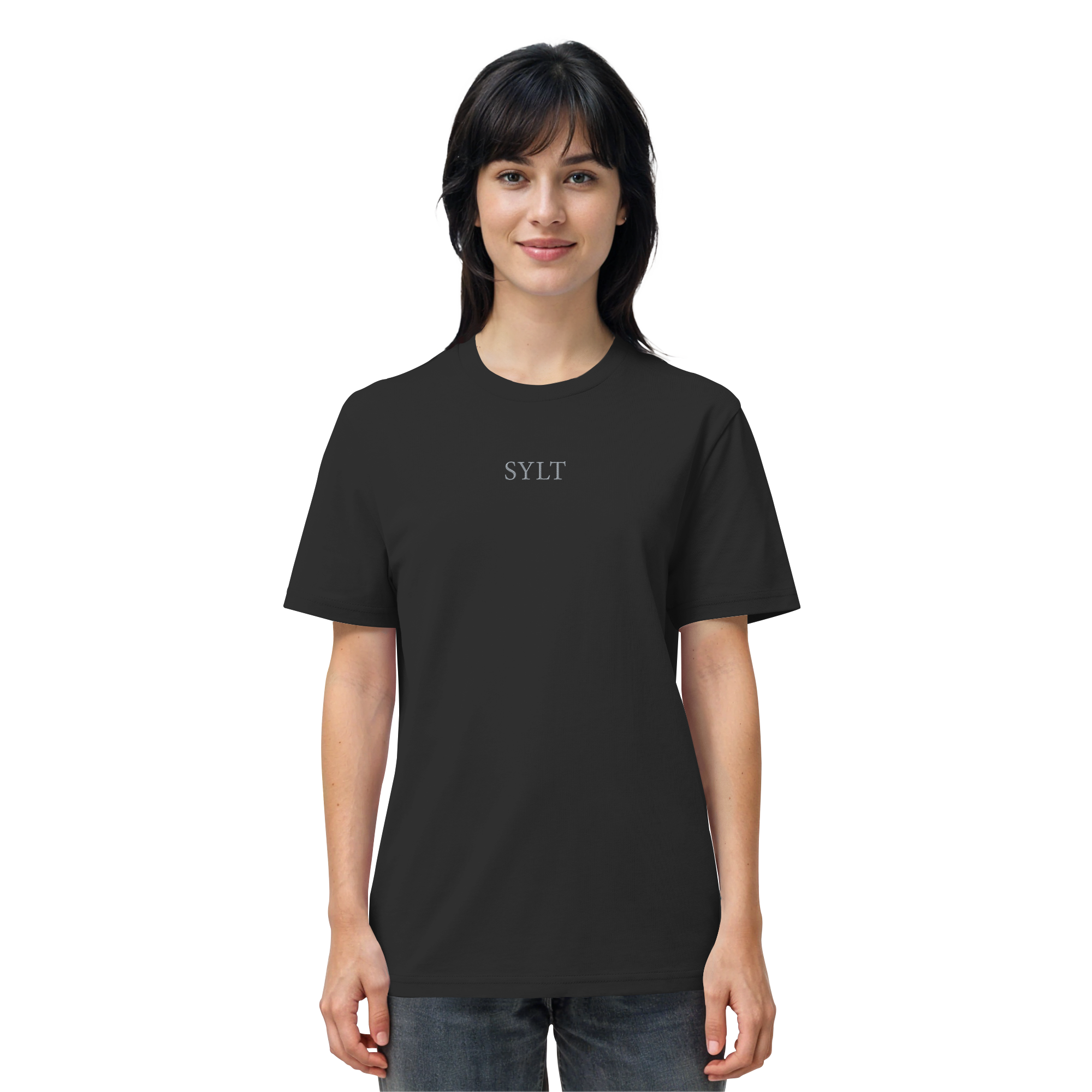 exklusives Sylt Design im Silberstick - Basic T-Shirt