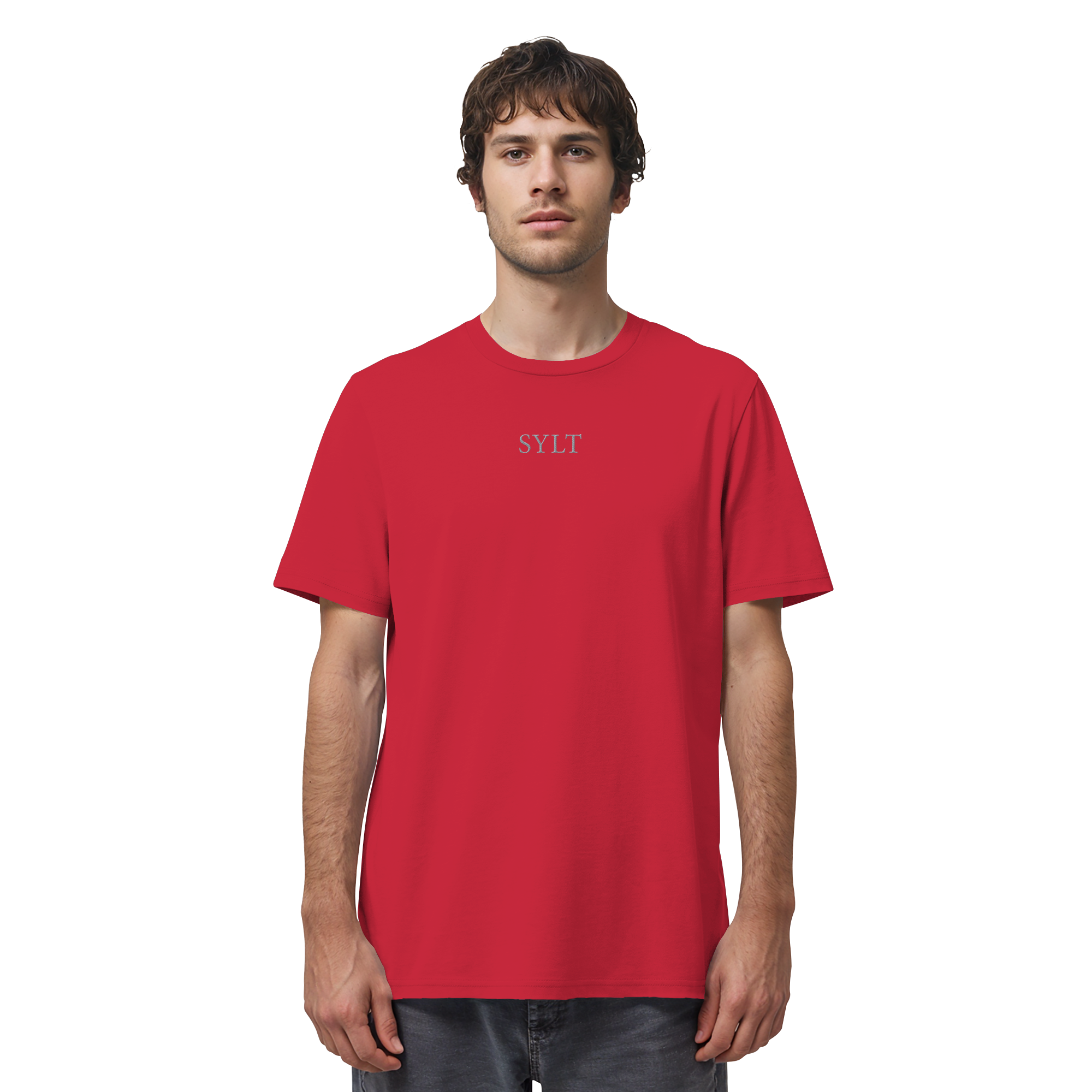 exklusives Sylt Design im Silberstick - Basic T-Shirt