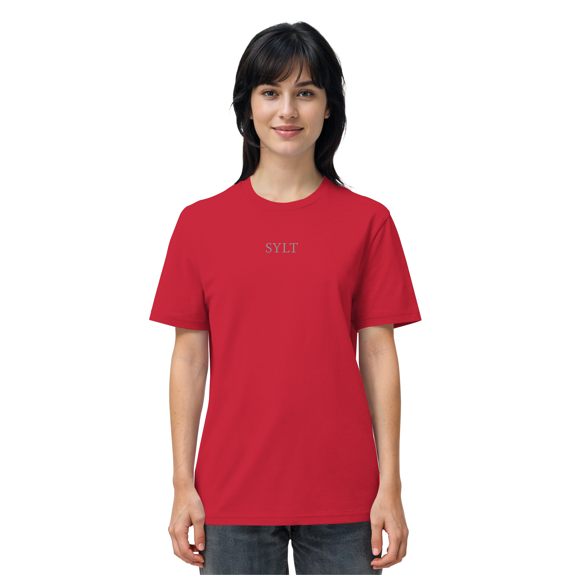 exklusives Sylt Design im Silberstick - Basic T-Shirt